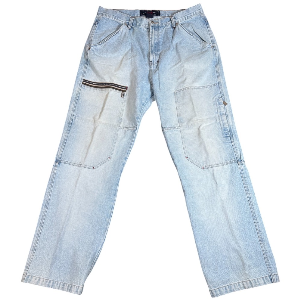 VTG Phat Farm Jeans Men's 36x34 Denim Baggy Wide Leg Hip Hop‎ Grunge Double Knee